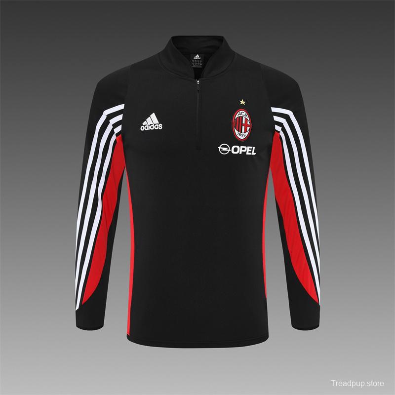 Retro 03/04 AC Milan Black Half Zipper Jacket