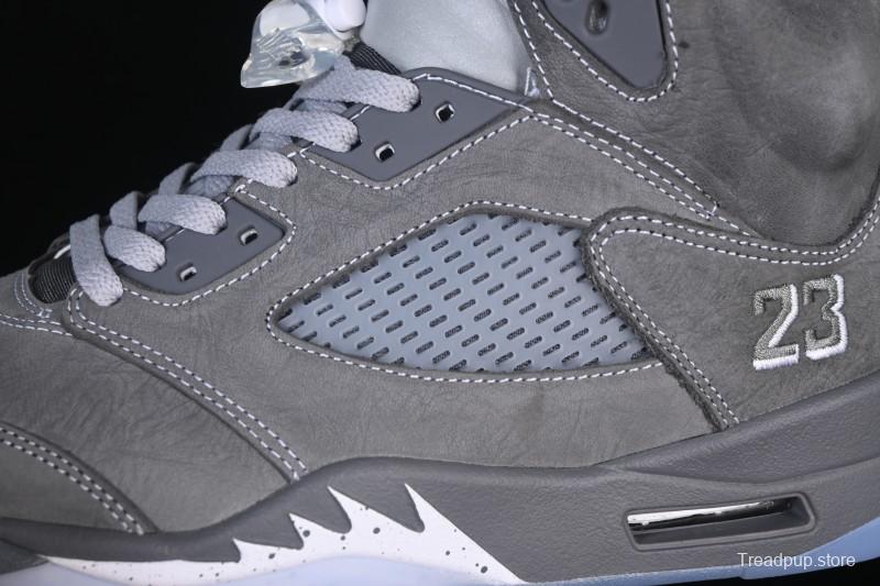 Nike Air Jordan 5 Retro Basketball Shoes with Wolf Grey Design - DD0587-002