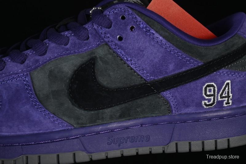 Nike Supreme Dunk SB Dunk Low Casual Skate Shoes Grey Purple - HQ8487-500