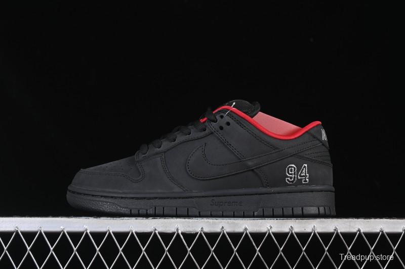 Nike Supreme x Nike SB Dunk Low Ocean Fog Limited Edition Black Warrior Low Top Casual Skate Shoes - HQ8487-001