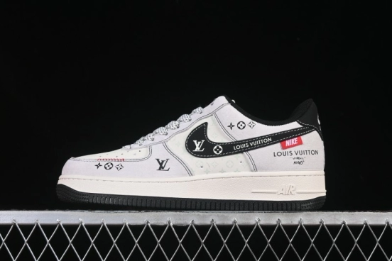 Nike Air Force 1 '07 Low LV Collaboration Black Swoosh Woven Label Casual Sneakers - CX5050-Y23
