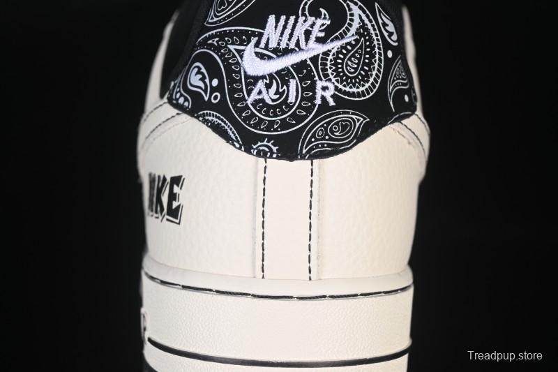 Nike Air Force 1'07 Low Cashew Flower Classic White Black Low-Top Casual Sneakers - ZD1988-005