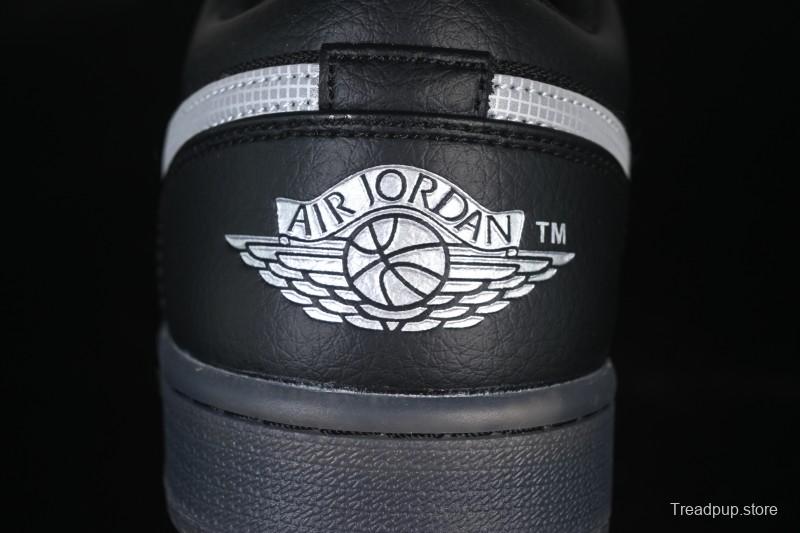 Nike Air Jordan 1 Low AJ1 Black White Canvas Patch Low Top Casual Basketball Shoes - HV5968-001