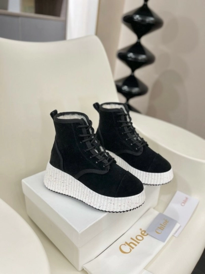 Chloe 2025 SS New Snow Boots with Imported Suede and Genuine Wool - LY00350