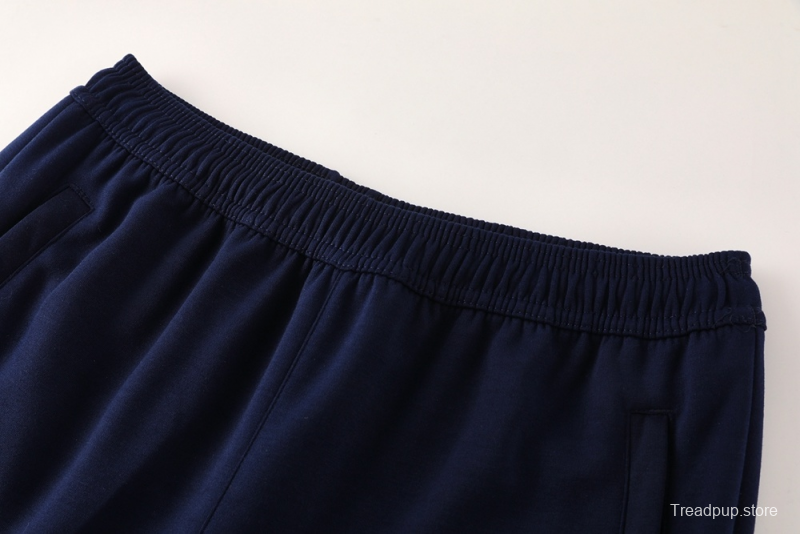 25/26 Real Madrid Royal Blue Half Zipper Jacket+Long Pants S-2XL