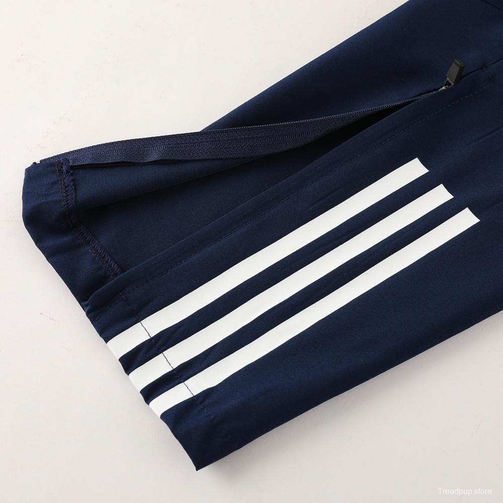 2025 Adidas Royal Blue Half Zipper Jacket+Long Pants S-2XL