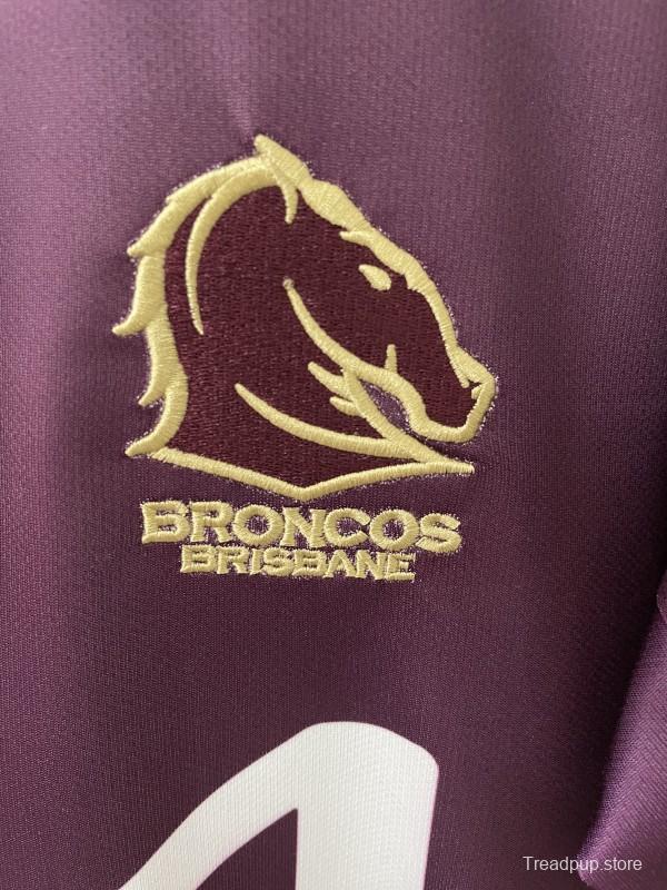 25/26 Brisbane Broncos  Maroon with Gold Stripes and 2025 Premiers Commemorative Champion Jersey