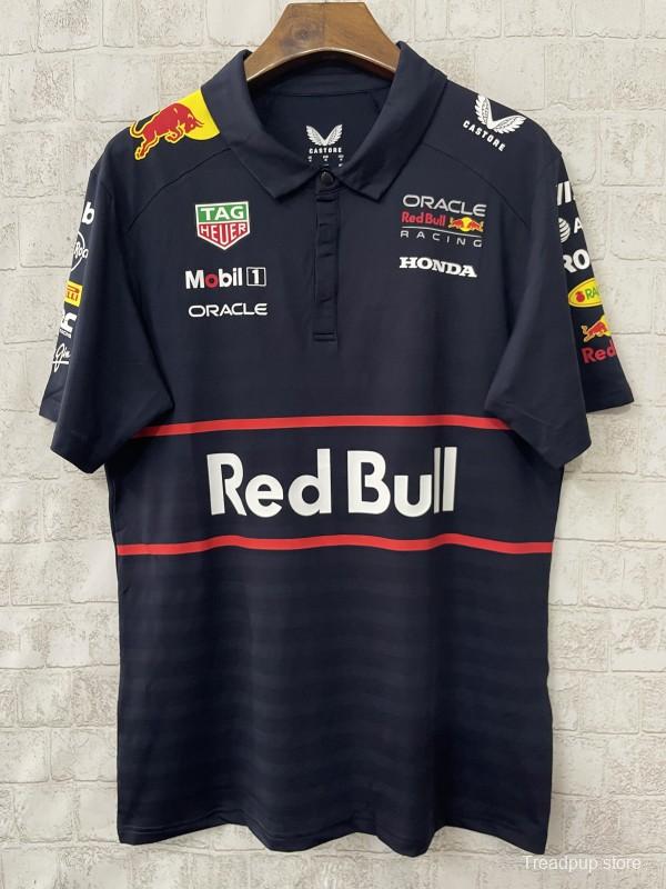 2026 F1 Oracle Red Bull Racing Navy with Red Stripes Polo Shirt