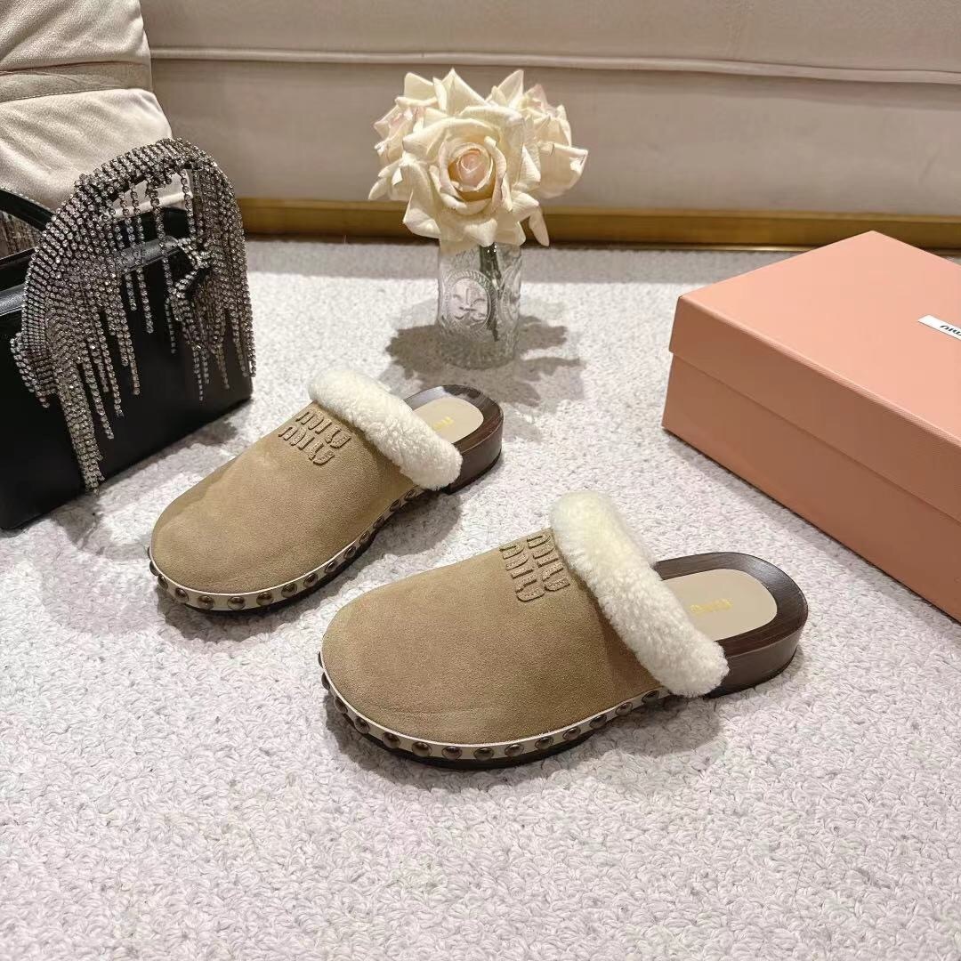 Miu Miu Cotton Shoes Sandals 2025 SS New Season Unique Wiping Craft - LY00260
