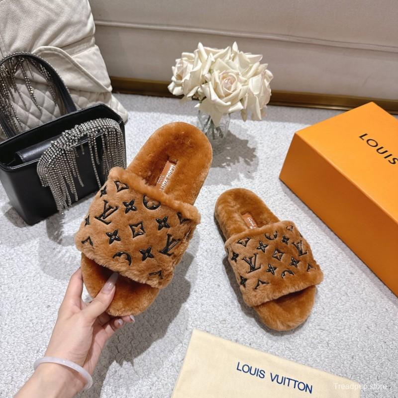 Lv 2025/ss Wool Slippers Comfortable Lazy Home Shoes - LY00240