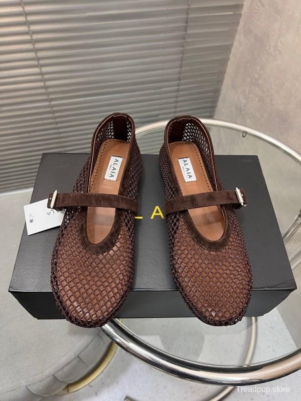 ALAIA 2025/SS New Color Mesh Flat Sandals Single Shoes - KFY00270