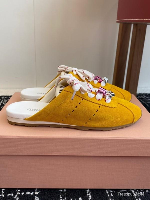 MiuMiu Slip-On Lazy Shoes Deacon Casual Half-Drag - KFY00295