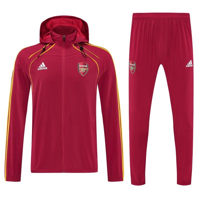 25/26  Arsenal  Red Full zipper Jacket Tracksuit+ long pants