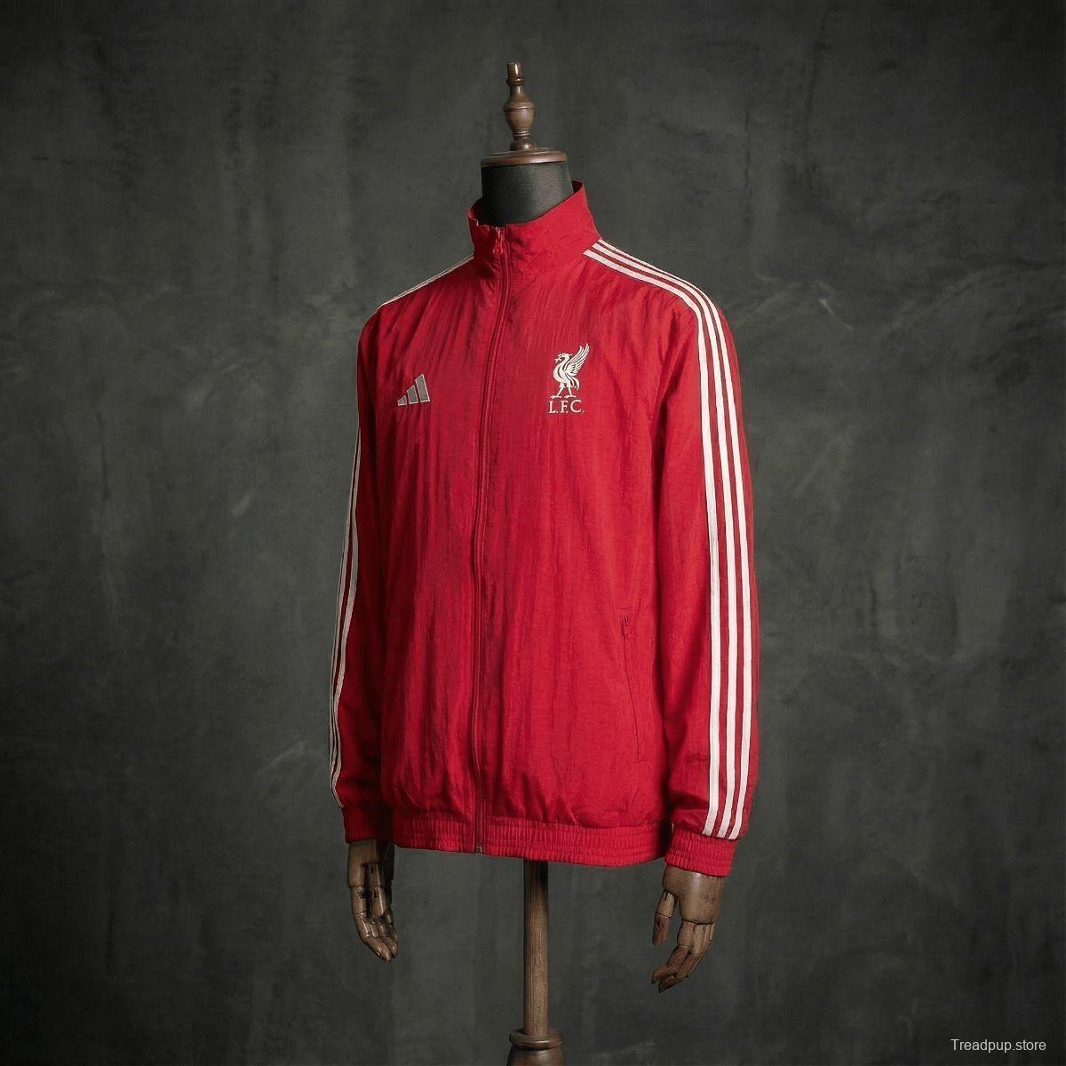 2026 Liverpool Red And White Reversible Full Zipper Jacket