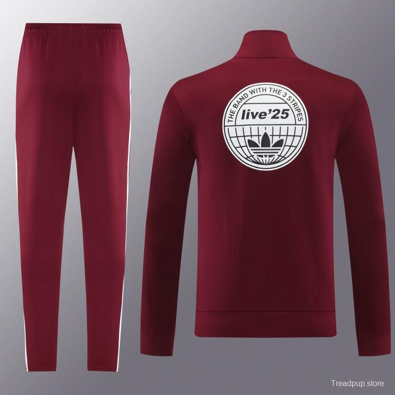 2026 Adidas x OASIS Wine Full Zipper Jacket + Long Pants