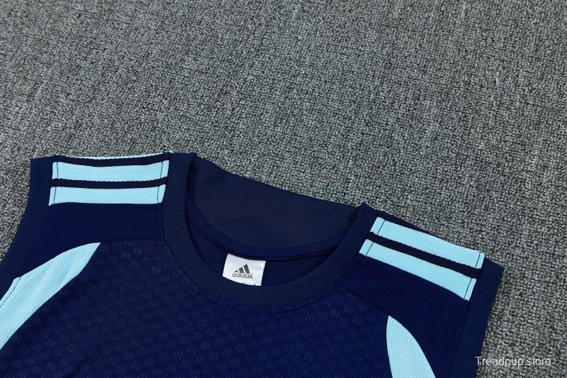 26/27 Argentina Navy Blue Sleeveless Training Vest +Soccer Shorts