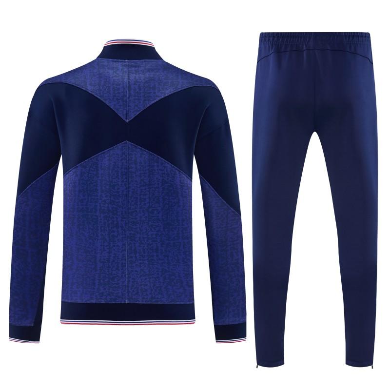 26/27 France Navy Blue Full Zipper Jacket Tracksuit + Long Pants