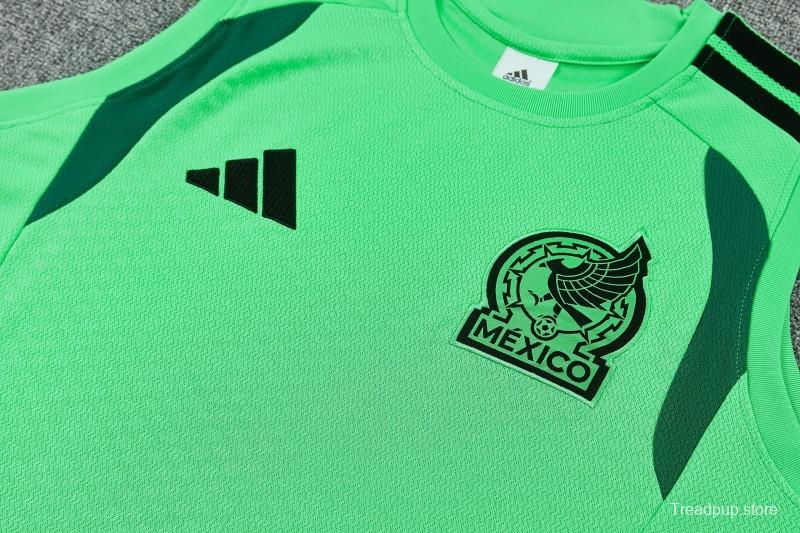 26/27  Mexico Green Sleeveless Training Vest + Black Shorts Set