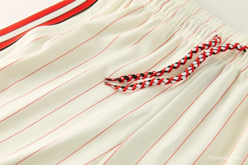 26/27 Benfica × Adidas Originals Off-White Pinstripe Short Sleeve+Soccer Shorts