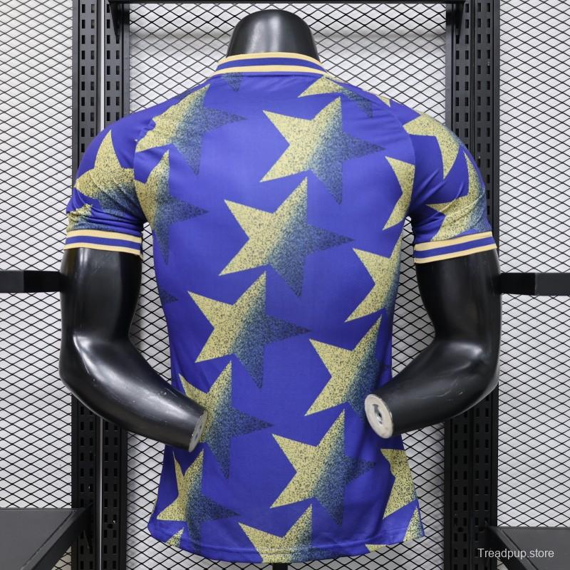 Player Version 2026  Argentina AFA Adidas Special Edition Royal Blue Gold Star Print Champions Jersey