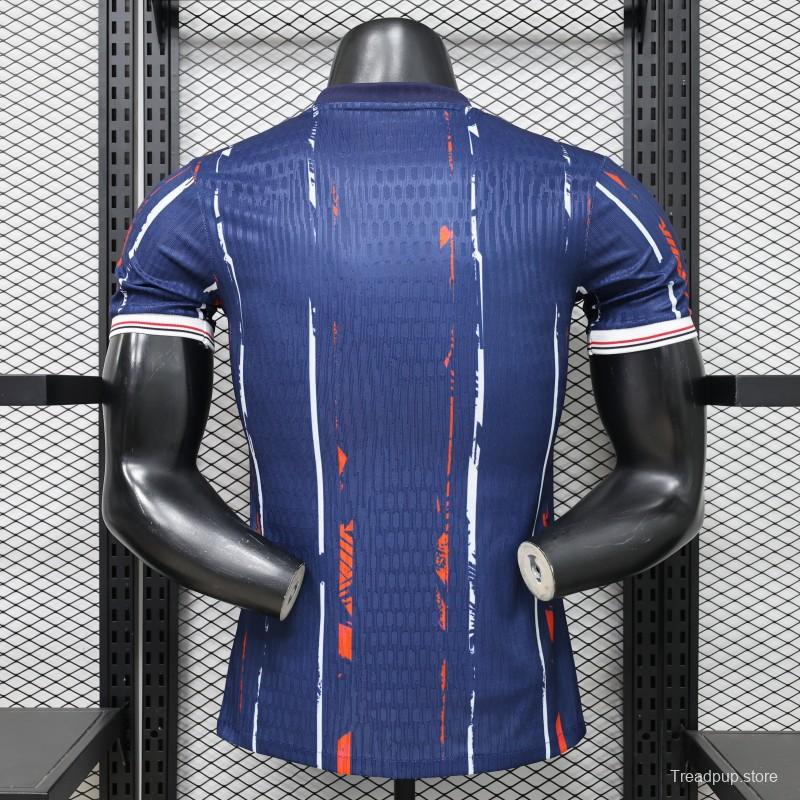Player Version 25/26 Paris Saint-Germain Navy Blue with Orange Brushstroke Home Jersey