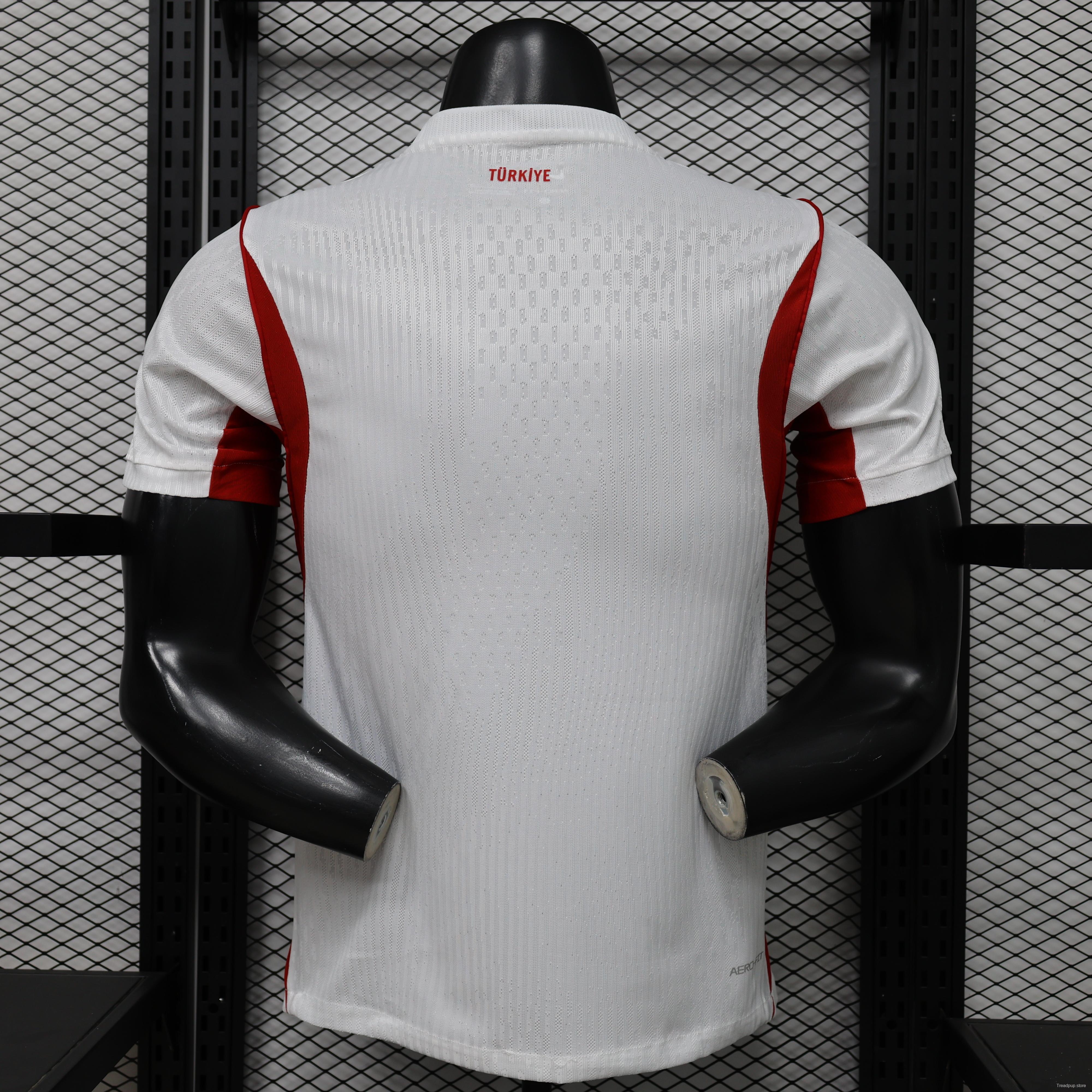 Player Version 26/27 Turkey  Away  White & Red Flag Panel Jersey