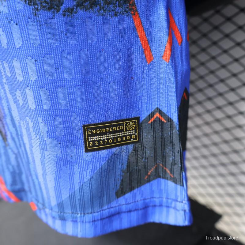 Player Version 2026 Croatia Third Special Edition Blue with Abstract Geometric Brushstroke Pattern Jersey