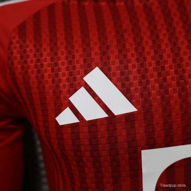 Player Version 26/27 FC Bayern Munich Red-on-Red Diagonal Stripe  Long Sleeve Jersey