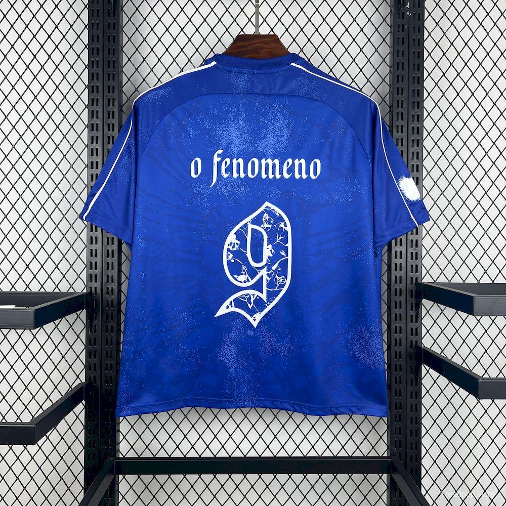 2025 Mens Brazil O Fenomeno#9 Comma Football Blue Jersey