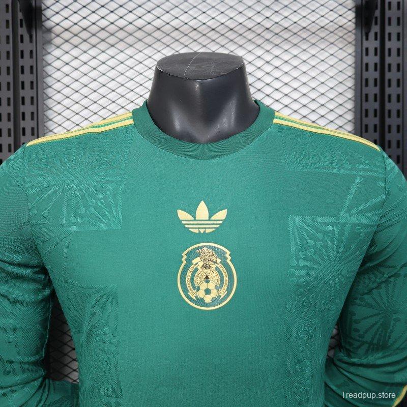 Player Version 2025 Mexico Gold Cup Green Long Sleeve Special Jersey