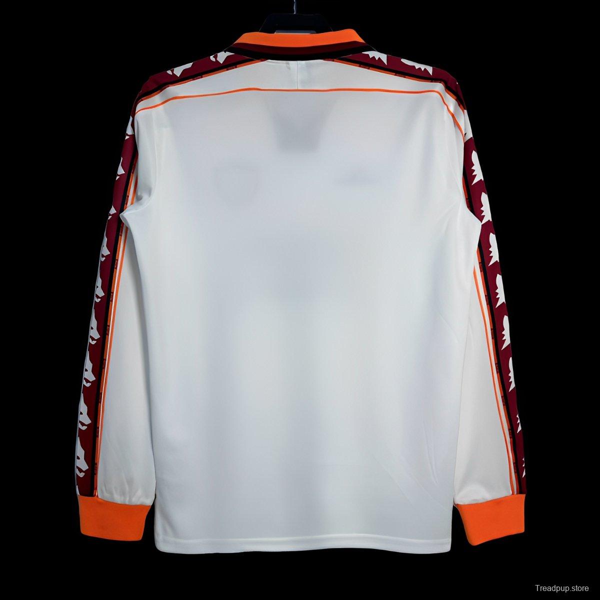 Retro 98/99 Roma Away White  Long Sleeve Jersey