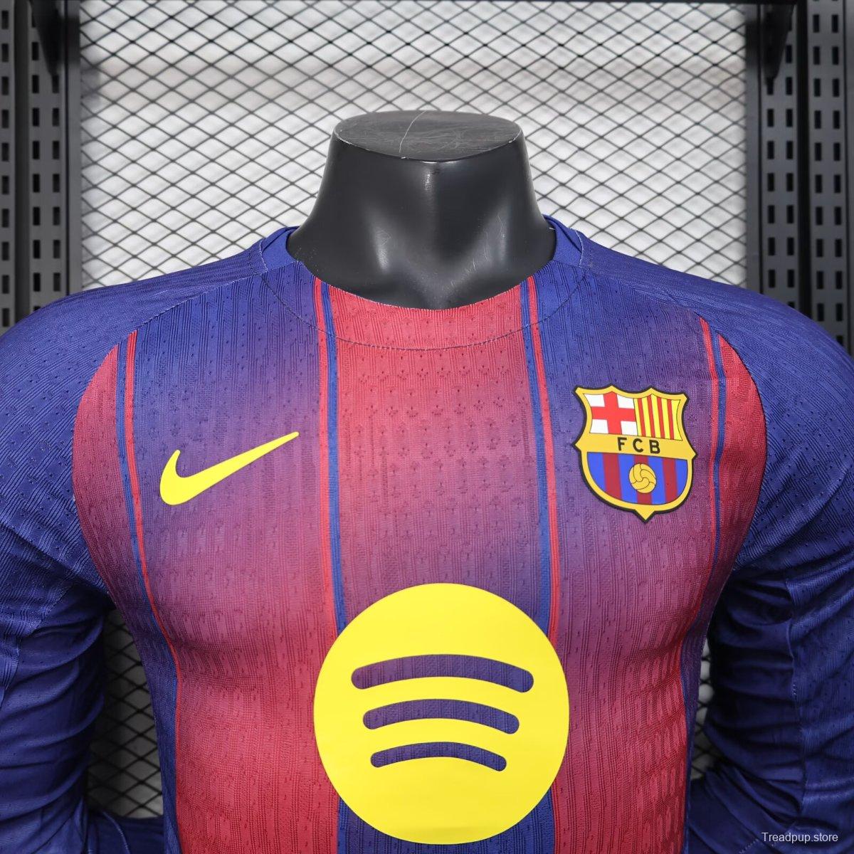 Player Version 25/26 Barcelona Home Long Sleeve Jersey