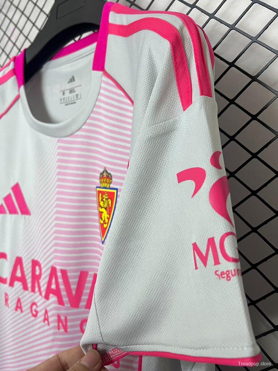 25/26 Real Zaragoza Fourth White/Pink Jersey