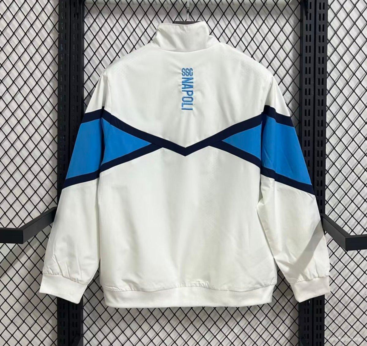 25/26 Napoli White Full Zipper Windbreaker