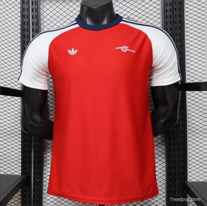 Player Version 2026  Arsenal x Adidas Originals Red with White Raglan Sleeve Home Jersey