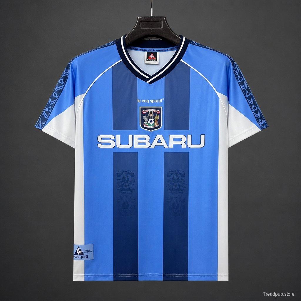 Retro 1995/97 Coventry City Sky Blue & Navy Stripe Home Jersey