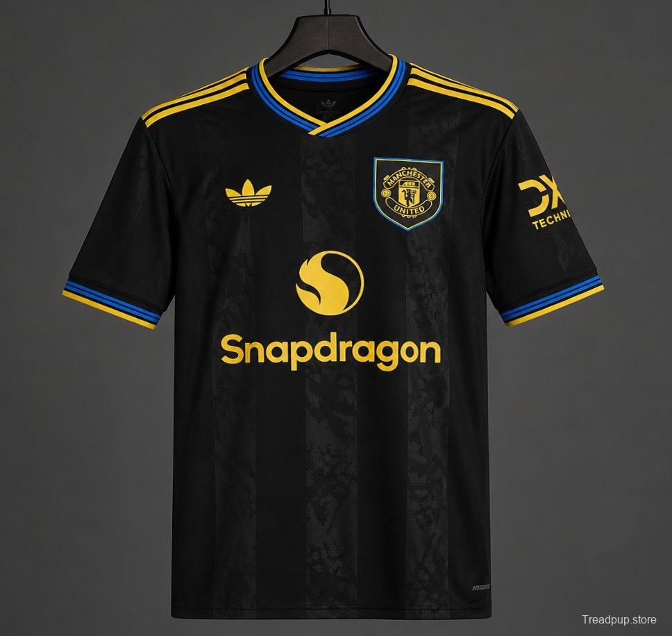 25/26 Manchester United Third Jersey with Casemiro Special Edition Print Black