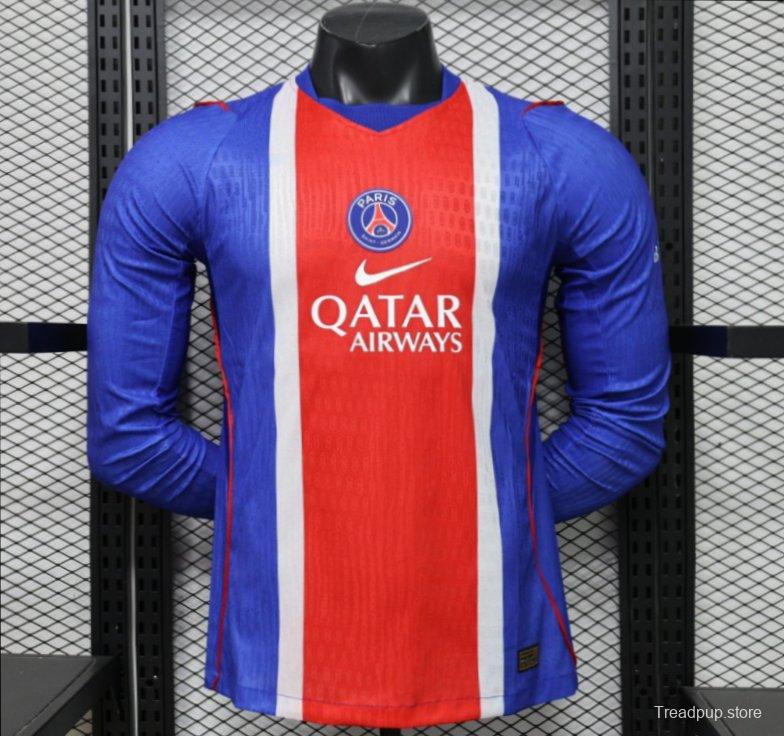Player Version 26/27 PSG Blue & Red Stripe Long Sleeve Home Jersey